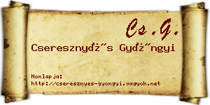 Cseresznyés Gyöngyi névjegykártya